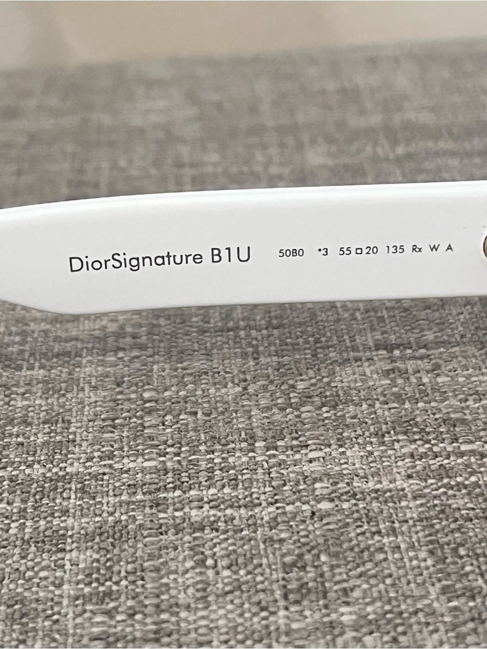 Dior White Oval Sunglasses with Dark Lenses